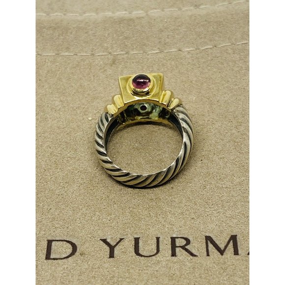 David Yurman 925 14K Gold Renaissance Cable Ring Topaz Pink Tourmaline Sz 4.5 - Picture 3 of 11